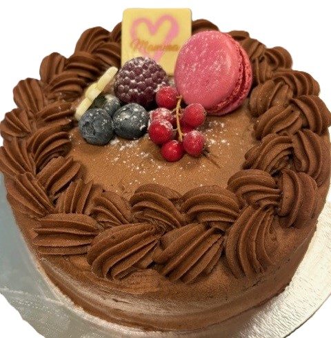 Morsdagskake Sjokolade&Bringebær 8-bit